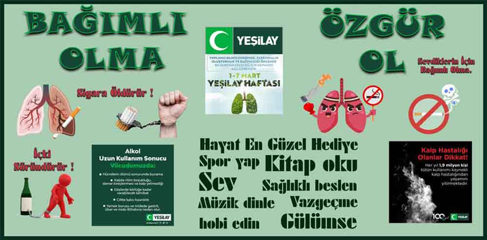 Yeşilay Haftası Okul Panosu Okul Posteri