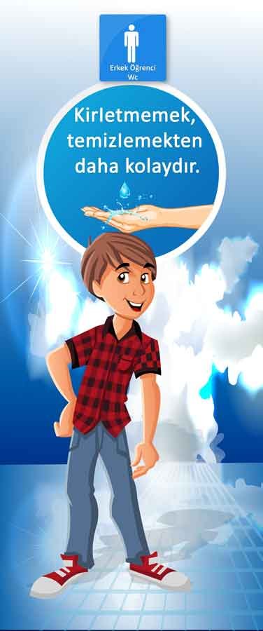 Erkek Öğrenci Tuvaleti Kapı Giydirme
