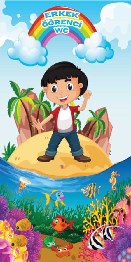 Erkek Öğrenci Tuvaleti Kapı Giydirme