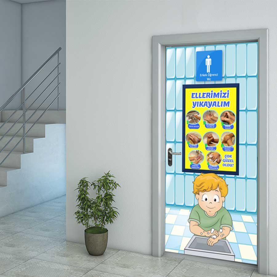 Erkek Öğrenci Tuvaleti Kapı Giydirme