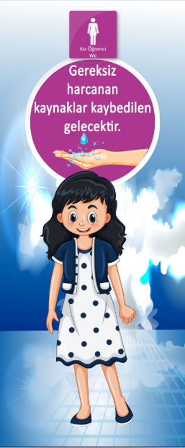 Kız Öğrenci Tuvaleti Kapı Giydirme