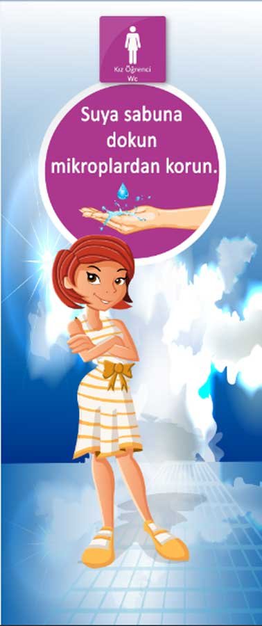 Kız Öğrenci Tuvaleti Kapı Giydirme