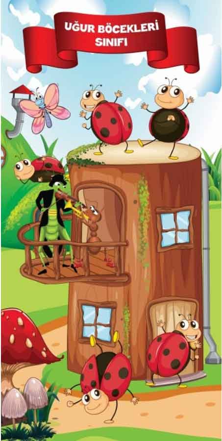 Uğur Böcekleri Sınıfı İlkokul Kapı Giydirme