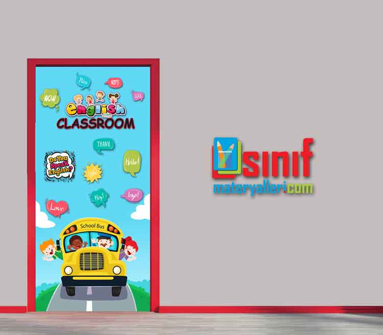 English Classroom Okul Kapı Giydirme