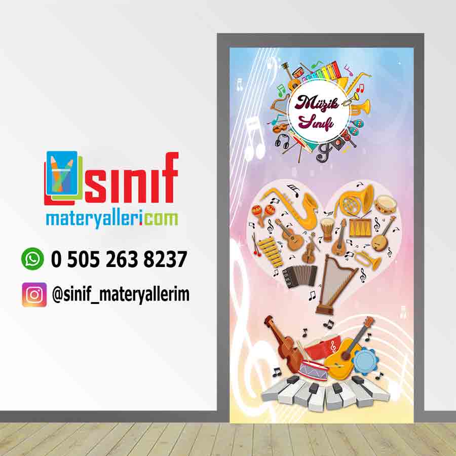 Müzik Sınıfı Okul Kapı Giydirme