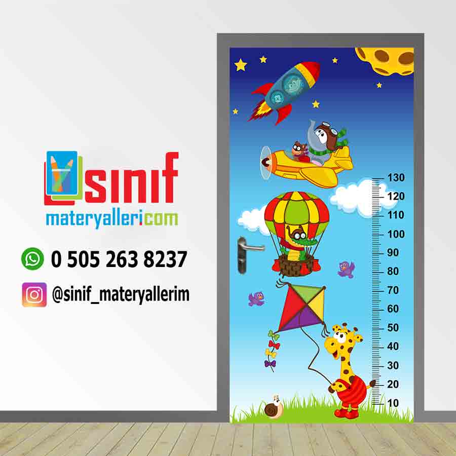 Anaokulu Boy Ölçerli Kapı Giydirmesi