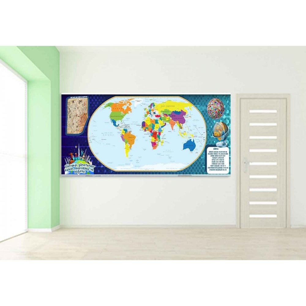 Dünya Haritası Duvar Görseli