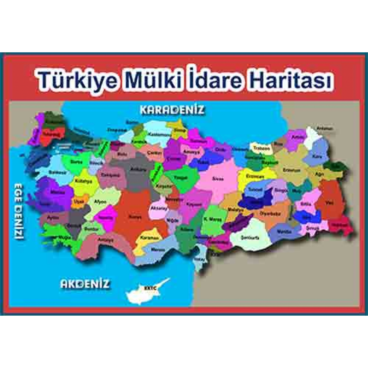 Türkiye Haritası Ders Afişi Poster