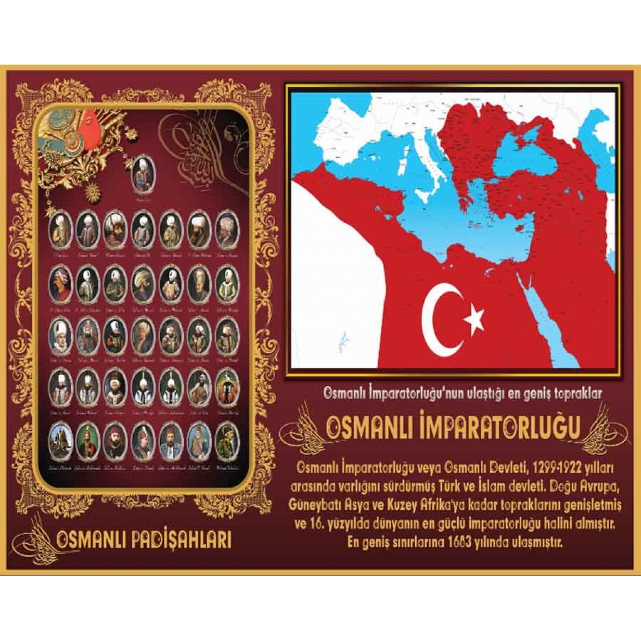 Osmanlı Devleti ve Osmanlı Padişahları Posteri