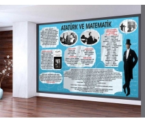 Atatürk ve Matematik Geometri Okul Duvar Görseli