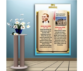 İngilizce Türkçe Türk Büyükleri Atatürk Ders afişi Poster